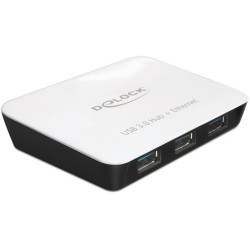 Delock USB 3.0 Hub 3 portový + 1 port Gigabit LAN 10 100 1000 Mb s