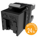 Solarix multipack (24ks) keystone c5e UTP RJ45 černý pro kleště SXKJ-NA-BU SXKJ-5E-UTP-BK-NA