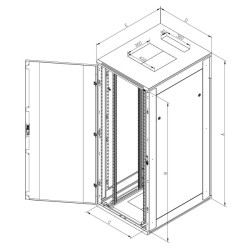 Triton 19' rozvaděč stojanový 22U 800x1000, černá