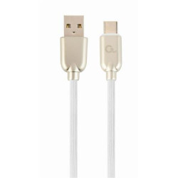 GEMBIRD CABLEXPERT Kabel USB 2.0 AM na Type-C kabel (AM CM), 2m, pogumovaný, bílý, blister, PREMIUM QUALITY