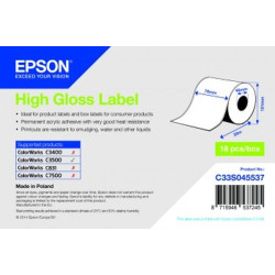 High Gloss Label - Continuous Roll: 76mm x 33m