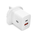 HyperJuice - Síťový adaptér - 3.1 A - PD - 2 výstupní konektory (USB, 24 pin USB-C) - bílá - Velká Británie