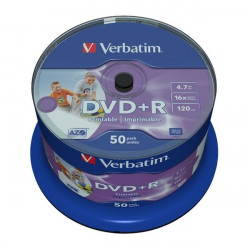VERBATIM DVD+R 4,7GB 16x printable Non ID 50pack spindle