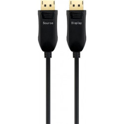 PremiumCord Optický DisplayPort 1.3 1.4 přípojný kabel M M, zlacené konekt. 15m