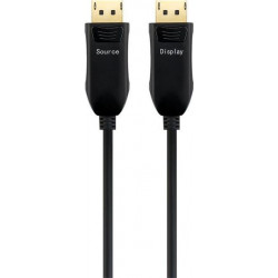 PremiumCord Optický DisplayPort 1.3 1.4 přípojný kabel M M, zlacené konekt. 15m