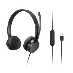 Lenovo sluchátka USB-A Wired Stereo On-Ear Headset (with control box) USB Černá