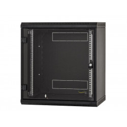 Triton 19" rozvaděč jednodílný 12U 500mm, celoskleněné dveře, černý