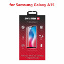 SKLO SWISSTEN FULL GLUE, COLOR FRAME, CASE FRIENDLY PRO SAMSUNG GALAXY A15 A15 5G ČERNÉ