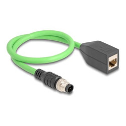 M12 Cable A-coded 8 pin male to RJ45 fem, M12 Cable A-coded 8 pin male to RJ45 fem
