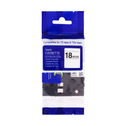 PRINTLINE kompatibilní páska s Brother TZE-S241, 18mm, černý tisk bílý podklad, extr. adh.