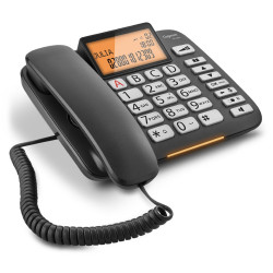 SIEMENS GIGASET DL580 - standardní telefon s displejem, seznam na 99 čísel, handsfree, výborný zvuk, barva černá