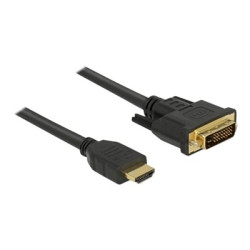 Delock - Kabel adaptéru - DVI-D s piny (male) do HDMI s piny (male) - 5 m - trojnásobně stíněný - černá - křídlové šrouby
