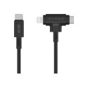 HyperJuice - Kabel Lightning - 24 pin USB-C s piny (male) do 24 pin USB-C, Lightning s piny (male) - 1.5 m - černá