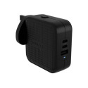 Targus HyperJuice - Síťový adaptér - GaN - 70 Watt - Power Delivery 3.0 + PPS, Quick Charge 3.0 - 3 výstupní konektory (2 x USB-C, USB) - černá