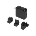 Targus - Síťový adaptér - GaN - 100 Watt - PD - 4 výstupní konektory (2 x USB-C, 2 x 9 pin USB Type A) - černá