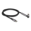 Delock - Kabel Lightning - 24 pin USB-C s piny (male) rovné do Lightning s piny (male) úhlový - 1.5 m - Certifikace MFI - šedočerná - Fast Charging, up to 480 Mbps, charge and sync