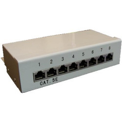 DATACOM Patch box STP 8 port CAT5E DUAL GY hor.zářez VL