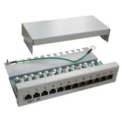 DATACOM Patch box STP 12 port CAT5E DUAL GY hor.zářez VL