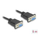Delock Sériový kabel rozhraní RS-232 D-Sub9, ze zásuvkový na zásuvkový, délky 5 m