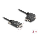 Delock USB 2.0 kabel USB Type-C™ samec se šrouby na USB Type-C™ samec se šrouby pravoúhlý levý pravý PD 3.0 60 W 3 m