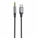 SWISSTEN AUDIO ADAPTÉR TEXTILE USB-C (samec) 3,5 mm JACK (samec) 1,5M ČERNÝ (nahrazuje 73501303)