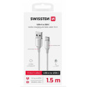 SWISSTEN DATOVÝ KABEL TEXTILE II USB USB-C 1,5 M BÍLÝ