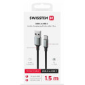 SWISSTEN DATOVÝ KABEL TEXTILE II USB USB-C 1,5 M ČERNÝ