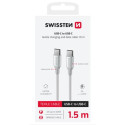 SWISSTEN DATOVÝ KABEL TEXTILE II USB-C USB-C 1,5 M BÍLÝ