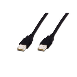 Digitus USB kabel A samec na A samec, černý, AWG28, Měď, 1,8m