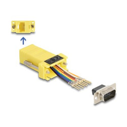 D-Sub 9 pin male to RJ45 female Assembly, D-Sub 9 pin male to RJ45 female Assembly