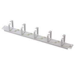  DIGITUS 1U panel pro správu kabelů 5x kabelové kroužky 40x60 mm, barva šedá (RAL 7035)