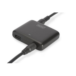 Digitus Universal auto nabíječka pro Notebook, 90W, Ultra malá velikost, USB port (5V 2.4A), 11x tipy:
