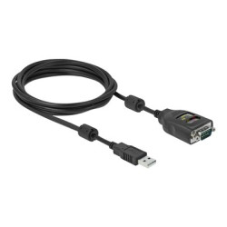 Delock - USB sériový kabel - USB (M) do RS-232 (M) - 2 m - černá