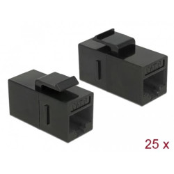 Delock Keystone Modul RJ45 jack RJ45 jack Cat.6 UTP černý 25 ks