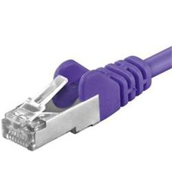 Premiumcord Patch kabel Cat6a S-FTP, AWG 26 7, délka 1m, fialová