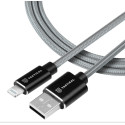Tactical Fast Rope Aramid Cable USB-A Lightning MFi 1m Grey
