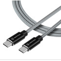 Tactical Fast Rope Aramid Cable USB-C USB-C 100W 20V 5A 1m Grey