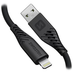 SWISSTEN DATOVÝ KABELSOFT SILICONE USB LIGHTNING 1,5 M 60W ČERNÝ