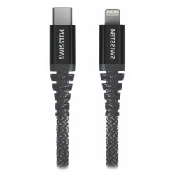SWISSTEN DATOVÝ KABELKEVLAR USB-C LIGHTNING 1,5 M ANTRACIT