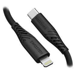 SWISSTEN DATOVÝ KABELSOFT SILICONE USB-C LIGHTNING 0,4 M ČERNÝ