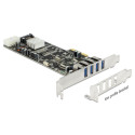 Delock PCI Express Karta 4 x externí USB 3.0 Quad Channel
