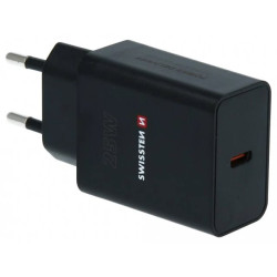 SWISSTEN SÍŤOVÝ ADAPTÉR PD 25W PRO IPHONE A SAMSUNG ČERNÝ