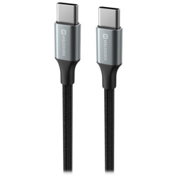 SWISSTEN DATOVÝ KABELTEXTILE II USB-C USB-C 1,5 M ČERNÝ