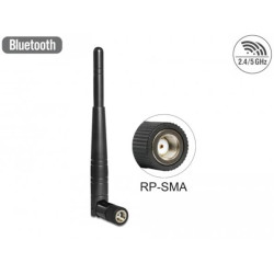 Delock WLAN 802.11 ac a h b g n anténa RP-SMA samec 3 dBi všesměrová s otočným kloubem černá