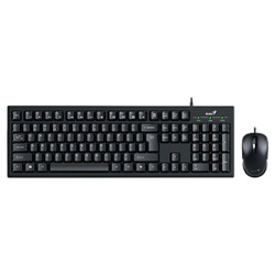 Genius KM-100SE COPILOT, sada klávesnice s optickou myší, CZ SK, drátová (USB), černá