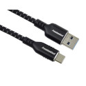 PremiumCord kabel USB-C - USB 3.0 A (USB 3.2 generation 1, 3A, 5Gbit s) bavlněný oplet a hliníkové konektory 0,5m