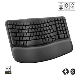 Logitech Wave Keys wireless ergonomic keyboard GRAPHITE - US INT'L - 2.4GHZ BT