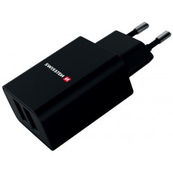 Swissten Síťový Adaptér Smart Ic 2X Usb 2,1A Power + Datový Kabel Usb Micro Usb 1,2 M Černý