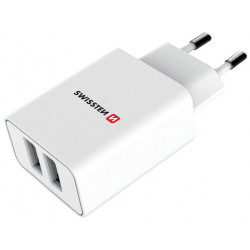 Swissten Síťový Adaptér Smart Ic 2X Usb 2,1A Power + Datový Kabel Usb Micro Usb 1,2 M Bílý