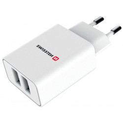 Swissten Síťový Adaptér Smart Ic 2X Usb 2,1A Power + Datový Kabel Usb Lightning 1,2 M Bílý